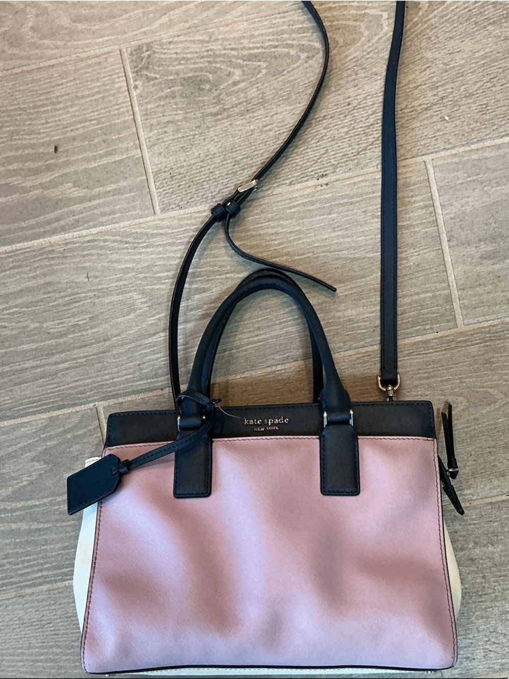 Kate Spade Cameron Medium Satchel Lavender and Navy Crossbody Strap